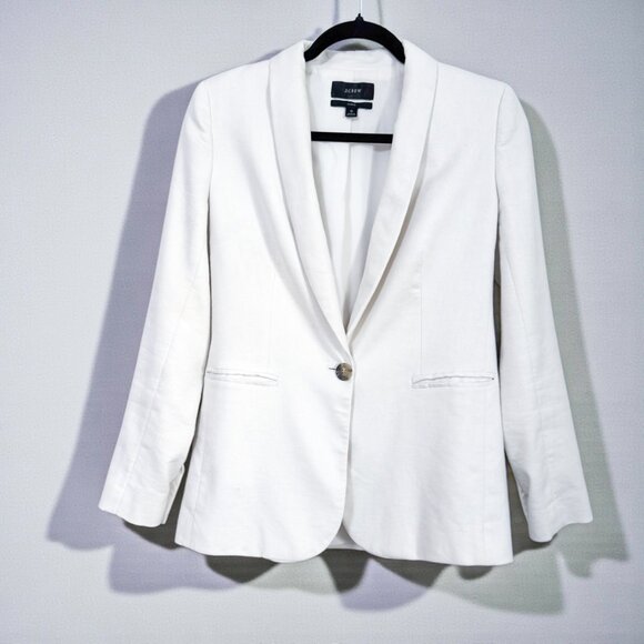 J. Crew Parke Linen Blazer White Women's Size 0 - Picture 4 of 8